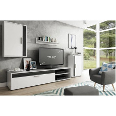 Möbelando Anemos Living Room Set in White/Norwegian Pine 270 x 190 x 42 cm (W x H x D)