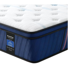 Inofia Mattress 90 x 200 cm Ocean Pocket Spring Mattress H2/H3, Height 30 cm with 7-Zone Single Pocket Springs Memory Foam and 3D Air Technology for Restful Sleep, 100 Nights Trial Sleep