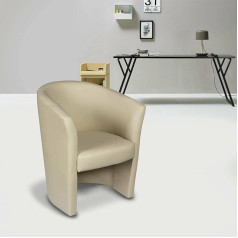 Dmora - Armchair with Imitation Leather Cover Beige Dimensions 65 x 78 x 60 cm