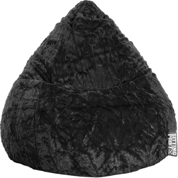 Sitting Point Only By Magma Sitting Point Fluffy XL Beanbag Approx. 220 Litres Black