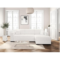 Loungitude Sofas, Terry Cloth Fabric, White, L262 x W157 x H83 cm