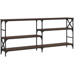 Vidaxl Console Table, Side Table with Lots of Storage Space, Living Room Table with Adjustable Legs, Storage Table, Hallway Table, Brown Oak Look, Wood Material