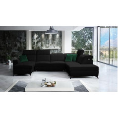 All4All Bella 6 Corner Sofa with Bed Box, Sleep Function, USB Port, Couch, Living Landscape, Upholstered Sofa Left Right 26 (Casablanca 2316, Left)