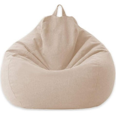 Sttc Premium Linen Bean Bag Cover, Giant Bean Bag Cover, Outdoor Bean Bag Cover without Filling, Perfect Fit for Country Interiors, Khaki, L