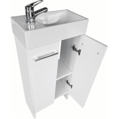 Paplinskimoebel - Malibu Washbasin with Base Cabinet, 40 cm, Small Bathroom Cabinet, Vanity Unit with Base Cabinet, Bathroom Furniture for Guest Toilet, White