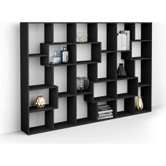 Mobili Fiver , Iacopo M Bookcase (160.8 x 236.4 cm), Ash, Black, Made In Italy