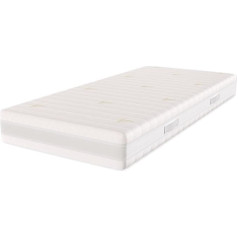 Franco Hard Cold Foam Mattress, 90 x 200 cm, Hardness H4 Firm, 22 cm High, Washable Aloe Vera Cover, White, Oeko-Tex Certified