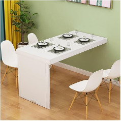 Generisch Wäsche-Klapptisch zur Wandmontage, mit Blättern, Werkbank für Küche, Waschküche, Restaurant (Farbe: Weiß)