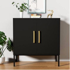 Carpetnal Siedeboard Buffet Cabinet Black Side Cabinet with Doors and Adjustable Shelves, Accent Cabinet for Kitchen, Living Room, Bedroom, Office, Hallway, Entrance Area