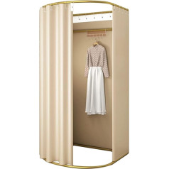 Madamera Portable Changing Room for Clothing Stores, Changing Room with Blackout Curtains to Protect Privacy, for Clothing Stores, Shopping Malls and Offices (Beige)