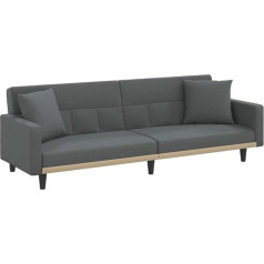Vidaxl Sofa Bed with Cushion, Sofa with Adjustable Backrests, Couch for Living Room, Sofa Bed, Metal Feet, Dark Grey Fabric