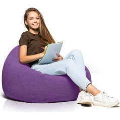 Aiire Relaxo Children's Bean Bag with Filling - Bean Bag Chair for Adults, Boys and Children - Coarse Floor Cushion, Chill Chair for Cuddly Corner - Gaming Bean Bags Purple
