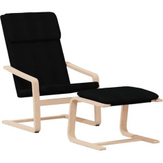 Vidaxl Recliner Chair, TV Chair with Footstool, Recliner Chair for Living Room, Relaxing Chair, Upholstered Chair, TV Chair, Black Fabric