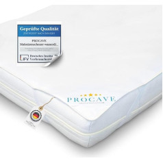 Procave Waterproof Mattress Protector (120 x 200 cm) – Breathable Mattress Topper, Made in Germany, White, Crinkle-Free Mattress Protector