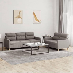 Somanki 3201607 2-Piece Sofa Set with Cushions Taupe Fabric, Sofas & Couches, Sofa Living Room, Sofa for Teenager's Room, Relaxing Sofa, Sofa for Bedroom, Upholstered Sofa