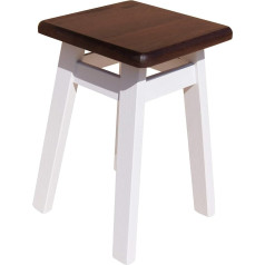 Koma Schemel Pine Wood Stool Solid White (Walnut)