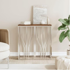 Tidyard Console Table Side Table Sofa Table Hallway Table Coffee Table Decorative Sideboard Entrance Table Narrow Wooden Table Exhibition Table for Living Room, Hallway, Silver Stainless Steel and