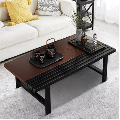 Generisch Couchtisch aus Holz im japanischen Stil mit multifunktionalem, niedrigem Esszimmer-Design, stabiler Rahmen aus Karbonstahl, großes Fassungsvermögen, ideal für Wohnzimmer, Schlafzimmer, Erkerfenster,