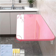 Generisch Klapptisch, Wandmontage, multifunktional, platzsparend, 70 x 60 cm, Rosa