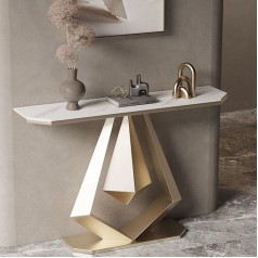 Generisch Narrow Console Table with Storage Metal Legs Ideal for Living Room Foyer Hallway 39.3 Inch Sofa Table for Entrance White