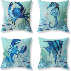 Mechanical Cattle Set of 4 Decorative Cushion Covers Sea Throw Pillow Cases for Sofa Bed Car Patio Home Decor Square 18 x 18 Inch