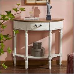 Art-De Console Table, Crescent Moon Console Table with Drawers and Lower Shelf, Sofa Table for Living Room, Modern Entrance Table, Hallway Table, Small Wooden Entrance Table with Storage Space