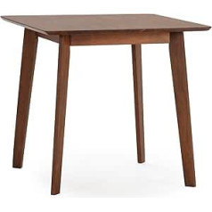 Homn Living Pomago Dining Table 80 x 80 cm Walnut Solid Wood 80 cm Width 80 cm Depth 75 cm Height