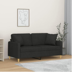 Ccciner 2-Sitzer-Sofa mit Zierkissen Schwarz 140 cm Stoff,Modernes 2Sitzer Sofa mit Zierkissen Gemütliche Sitzlounge für Wohnzimmer und Entspannungsbereiche Sofas & Couches