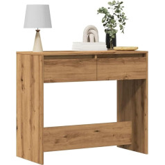 Makastle Konsolentisch mit 2 Schubladen, schmaler Sofatisch Dekotisch Eingangstisch für Wohnzimmer, Flur, Eingang, Couchtisch hinter Sofa, einfache Montage, Artisan-Eiche 89x41x76,5 cm