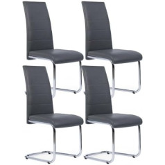 Idmarket Mia Dining Chairs Set of 4 Grey