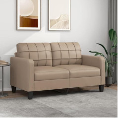 Secoli 2-Seater Sofa, Fabric Small Couch, Modern 2-Seater Guest Sofa with Armrests, Sofa 2 Seater, Couch 2 Seater for Living Room, Bedroom, Office, Apartment, 140 cm, Cappuccino Brown