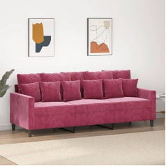 ZEYUAN 359317 3-Seater Sofa, Wine Red, 180 cm, Velvet, Lounge Sofa, Sofas & Couches, Relax Sofa, Couch for Living Room, 180 cm