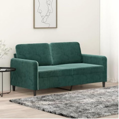 Lapooh 359444 2-Seater Sofa, Dark Green, 140 cm, Velvet, Lounge Sofa, Sofas & Couches, Relax Sofa, Couch for Living Room, 140 cm