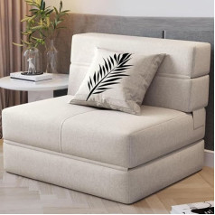 Generisch Tri-Fold Sofa Mattress, High Density Memory Foam Bed, Convertible Chair, Floor Couch & Sleep Futon Guests for Home, Office, King, Khaki