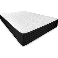 Duérmete Online DUÉRMETE ONLINE - Memory Foam Reversible Mattress for Winter Summer Medium Hardness 30 cm Anti Dust Mite Anti Bacterial and Hypoallergenic 180 x 190 cm