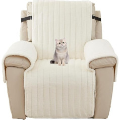 ‎Honung HonunG Armchair Cover, Recliner Sofa Covers, Velvet Plush, Recliner Sofa Armchair Cover, Armchair Cover with Adjustable Elastic Band, Washable Sofa Protector, Armchair Cover (White)