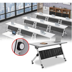 Generisch Tragbarer, klappbarer Konferenztisch mit Klappdeckel für dynamische Meetings und Trainingseinheiten, modernes Weiß, 160 x 40,6 x 76,2 cm
