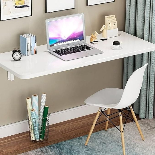 Generisch Klapptisch zur Wandmontage, für Esszimmer, klein, platzsparend, zusammenklappbarer Schreibtisch aus Holz (60 x 40 cm)