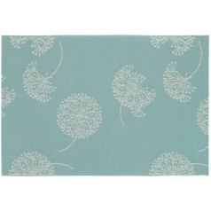 Amdxd Set of 4 Elegant Square Place Mats, 70% PVC + 30% PET Placemats, Washable, Rectangular with Dandelion Pattern, Non-Slip, Table Coasters, Washable, Round, Blue, for Table, Bar and Kitchen, 45 x