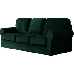 ‎Unbbrrl UNBBRRL Ektorp Stretch Sofa Covers, for 1 Base Cover, 3 Seat Cushion Covers and 3 Backrest Covers, for Living Room Furniture, Couch Cover, Thick Velvet Fabric (Dark Green)