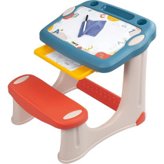 Smoby - Magic Desk - Children's Desk - Wipe Clean Board - 3 Compartments + Drawer - 12 Accessories Included - From 2 Years