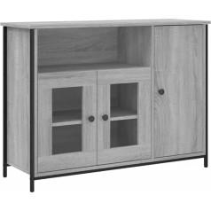 Vidaxl Sideboard, Chest of Drawers with Lots of Storage Space, Highboard Living Room Cabinet with Adjustable Legs, Cupboard, Side Cabinet, Grey Sonoma Wood Material