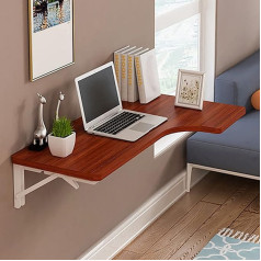 Generisch L-shaped Corner Table Wall Mounted Folding Table Multifunction Workbench for Home Office White