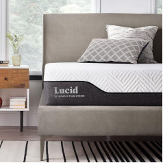 Lucid Hybrid Mattress, H2 H3, 25 cm High - with Bamboo Charcoal, Aloe Vera & Pocket Spring Core - Oeko-Tex - Moisture Wicking - Odour-inhibiting - Cold Foam Mattress & Spring Mattress, 160 x 200 cm
