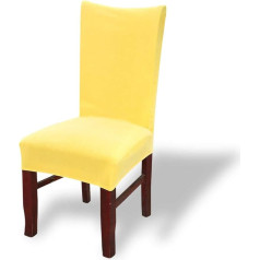 ‎Fashion·life Fashion·LIFE Chair Covers, Set of 6 Covers for Dining Room Chairs, Elastic, Modern, Universal Protector, Washable, Acquard Chair Covers, Washable for Home, Light Yellow