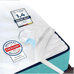 Zenpur Mattress Protector 180 x 200 cm, Cotton, Breathable, Waterproof, Standard 100 by Oeko-Tex, Moisture Protection 180 x 200 cm, Incontinence Pad, Washable, Waterproof Mattress Topper, White