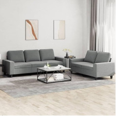 Ccciner 2-Piece Sofa Set Dark Grey Fabric, Comfortable Couch Set in Dark Grey with Fabric Cover for Cosy Hours in the Living Room Sofas and Couches