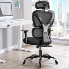 Kerdom Office Chair Ergonomic Desk Chair with Adjustable Headrest, Armrests, Lumbar Support, Against Back Pain 150 kg / 330 lb Load Capacity