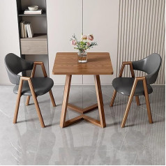 Generisch Rundes Esstisch-Set mit gepolsterten Sesseln, perfekt für Küche, Empfangsraum oder Büro, kleiner Couchtisch inklusive Kunstlederstühlen, 3-teiliges Set (dunkel)