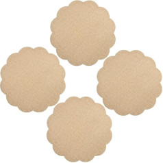 Collbath 4-teiliges Tischset aus PU-Leder rutschfest und hitzebeständig schlicht und modern für den Esstisch mit floralem Rand Beige